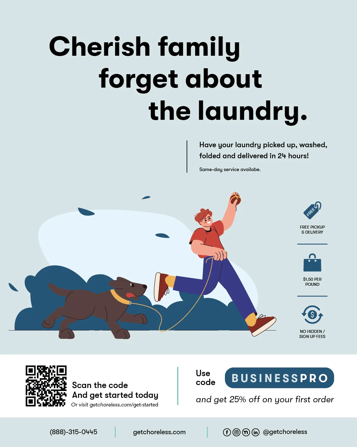 Choreless Laundry — Handout Flyer — Laundry & Home Services in Seattle, USA