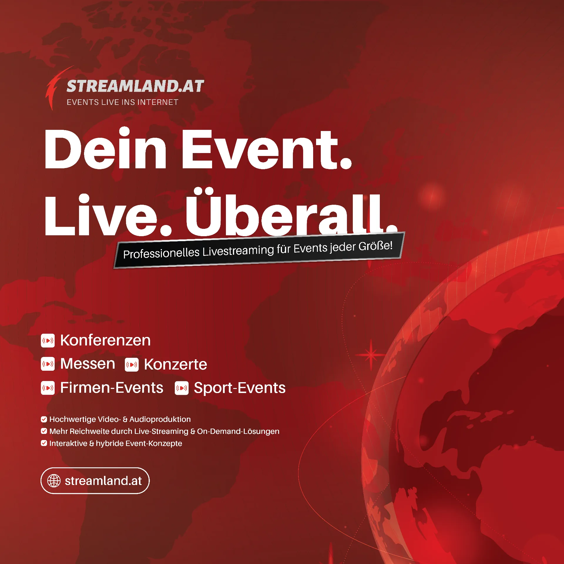 Streamland.AT — Livestreaming Promo — Event Production & Livestreaming in Austria